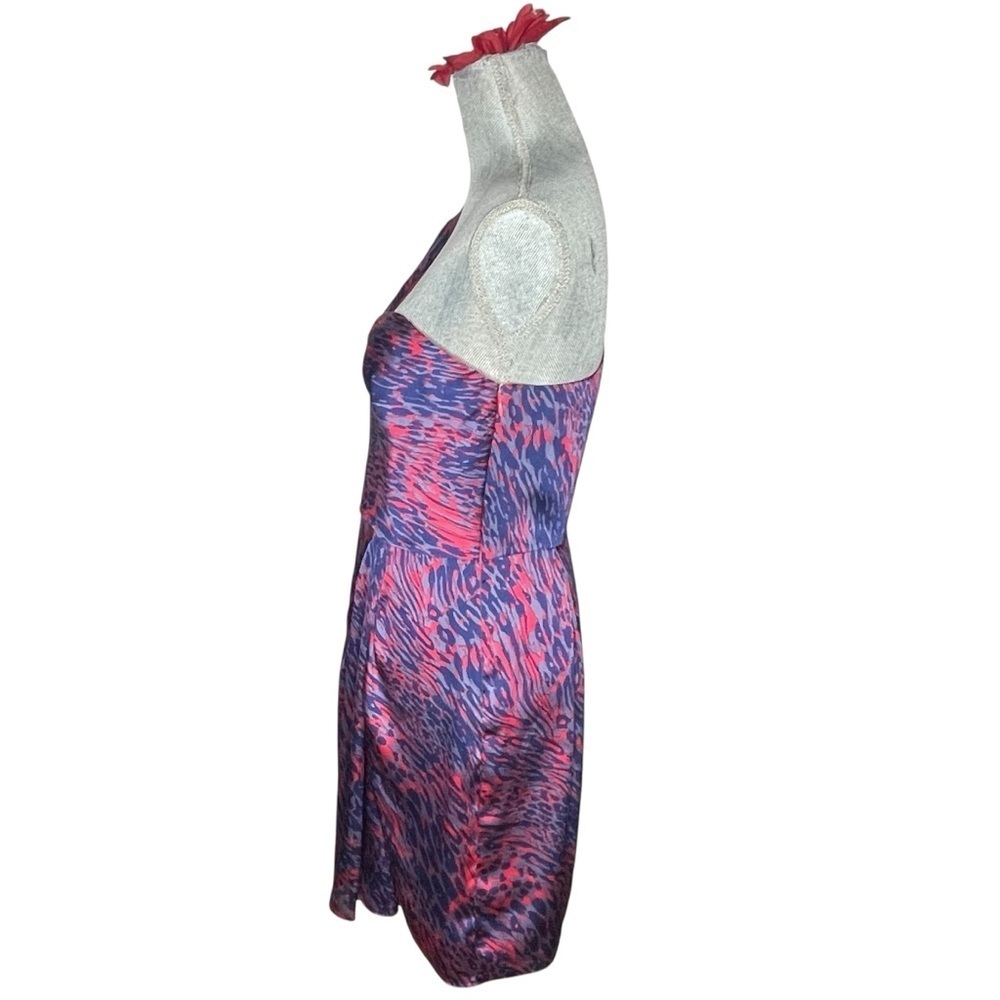BCBGeneration Raspberry Red Multi One -Shoulder Cocktail Dress Sz 8 - Picture 4 of 16